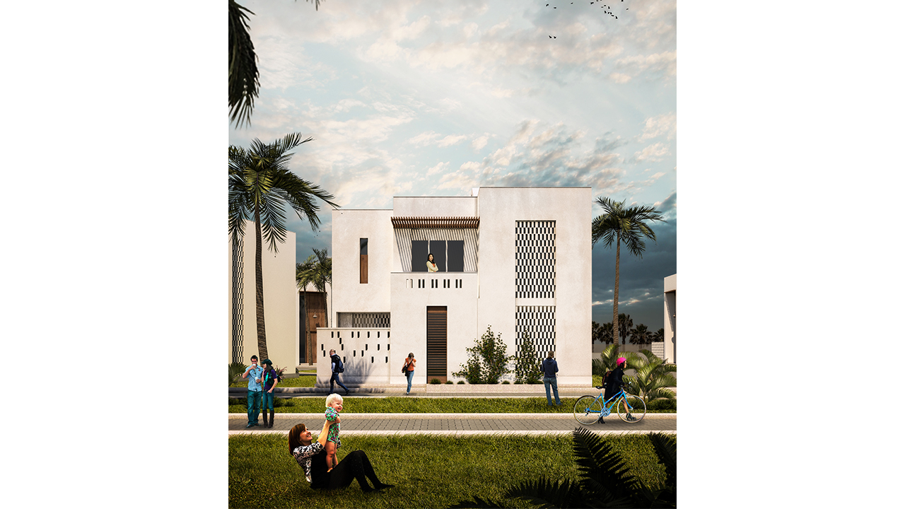 Oman Architecture Middle-east Sawadi Resort Facade Semi-transparent Cubic Villa بوم بافت معمار