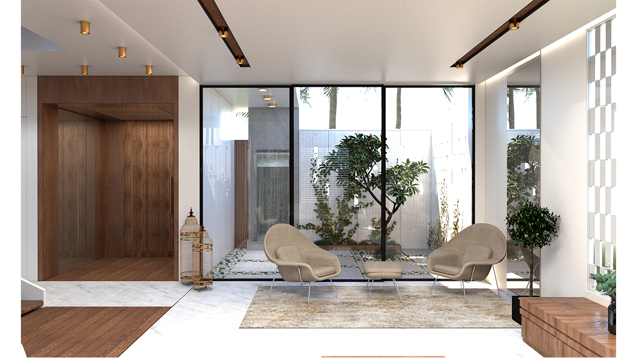 Oman Sawadi Architecture Resort Interior Design - Living room beside backyard
