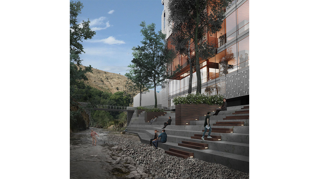 Riverside landscape design stairway design