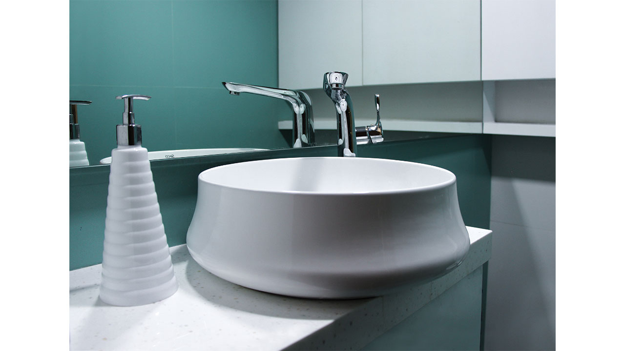 Bathroom interior design modern sink and faucet